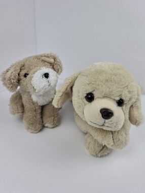 FAO Schwarz Plush Puppy Dog Set Soft Stuffed Toys Lot of 2